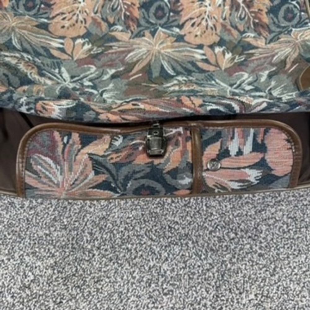 Givenchy Vintage Garment Bag Tropical Floral Tapestry Travel Suit‎ Carrier Brown - Picture 3 of 16